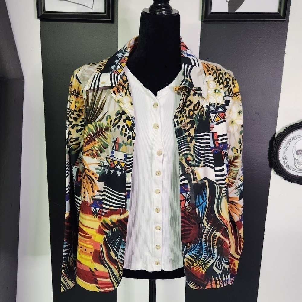 Gaudy couture animal denim jacket
